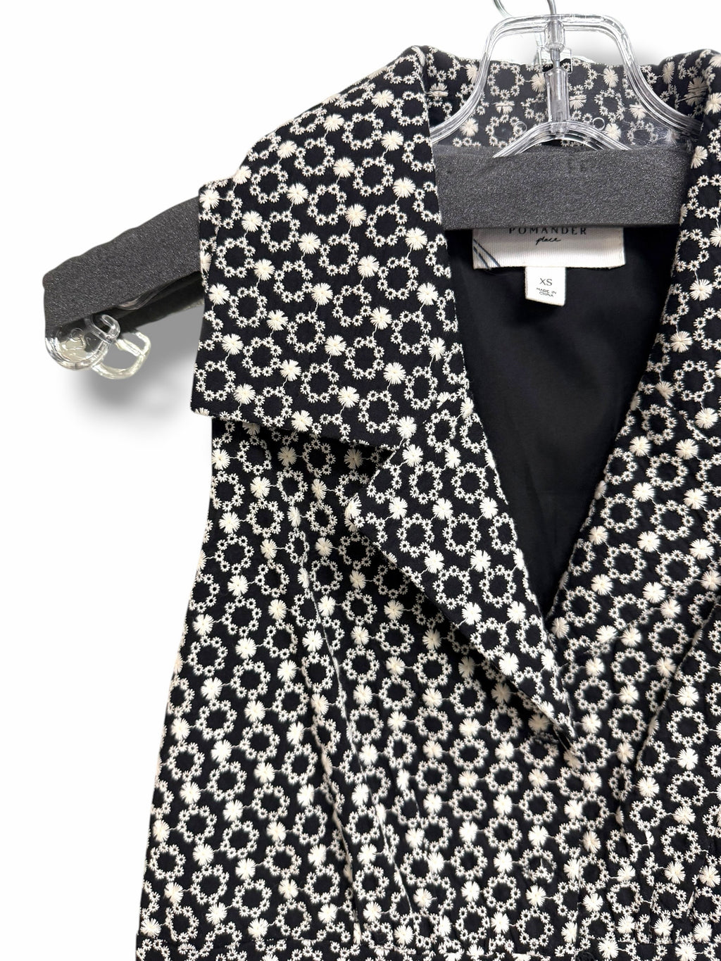 TUCKERNUCK POMANDER PLACE NOELLE EMBROIDERED BLACK WHITE TANK SHIRT DRESS  XS