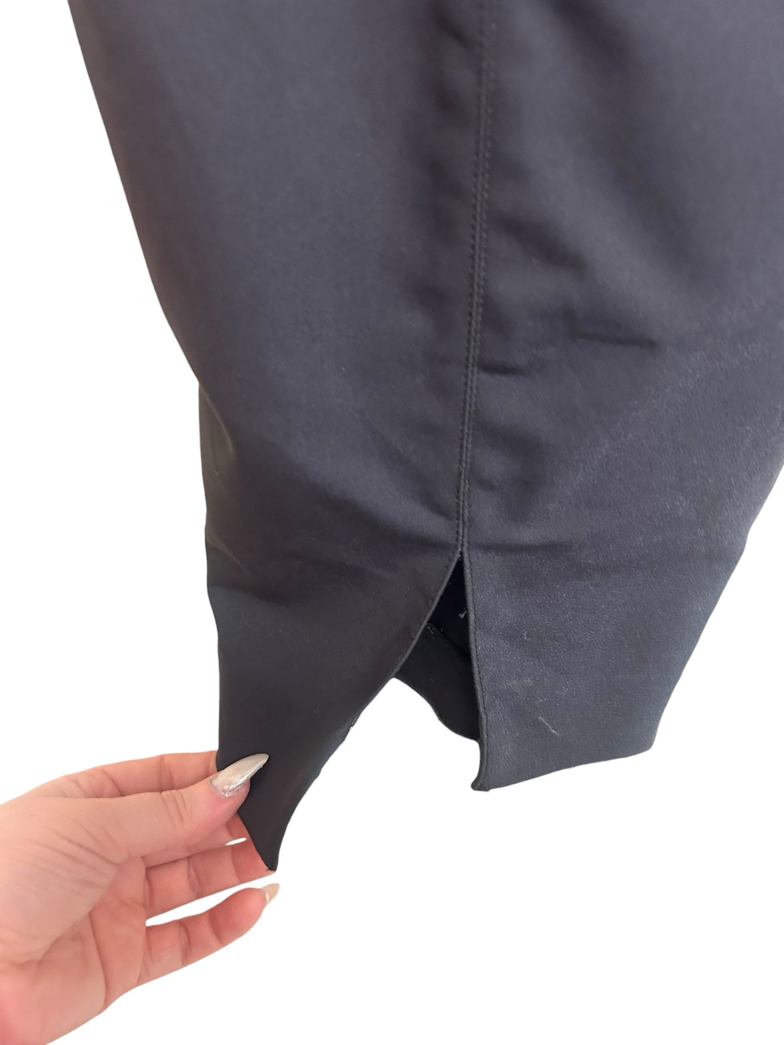 ST JOHN CAVIER BLACK MILANO SIDE ZIP ANKLE CROPPED PANTS SIZE 14