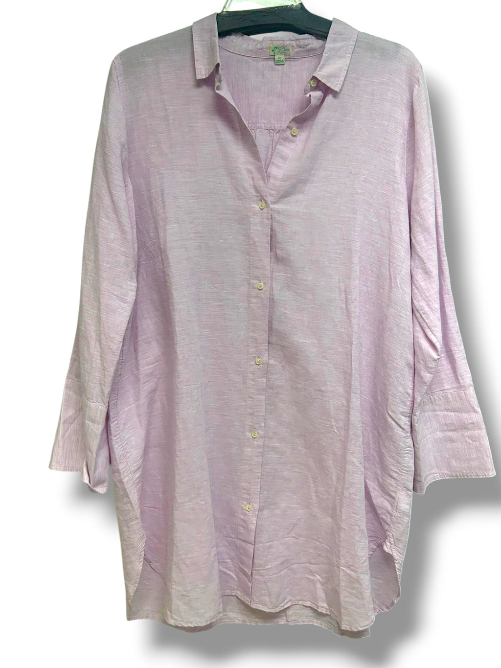 JCREW BEACH LIGHT PINK LINEN COTTON SHIRT DRESS SIZE XXL