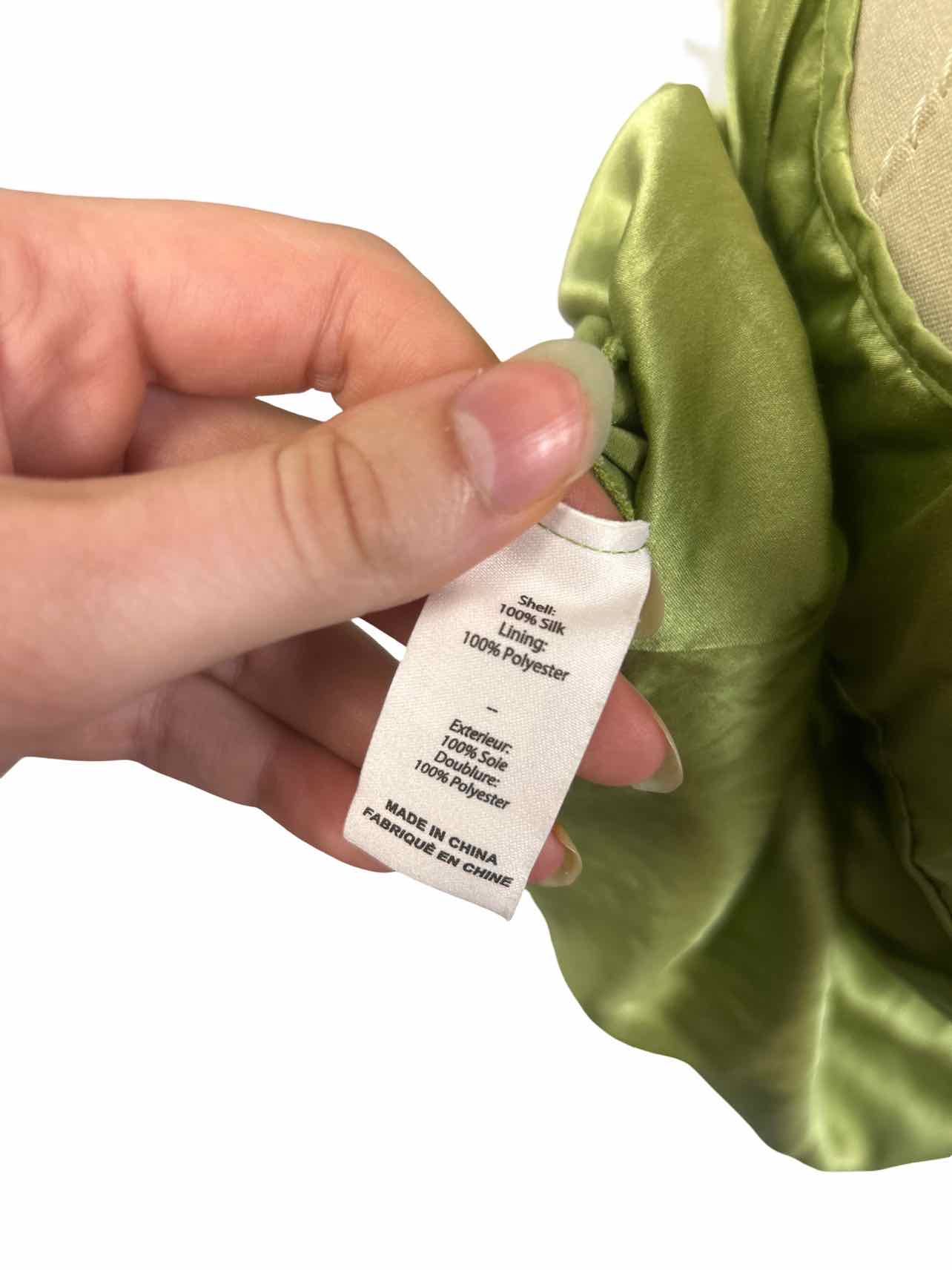 CINQ A SEPT JAYLEE SATIN OPEN BACK SLEEVELESS TOP GREEN TEA SIZE: S