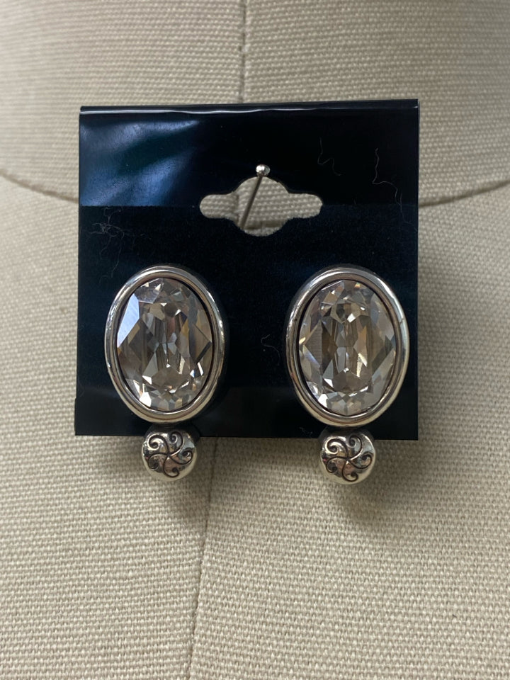 BRIGHTON VINTAGE SWAROVSKI LARGE POST EARRINGS