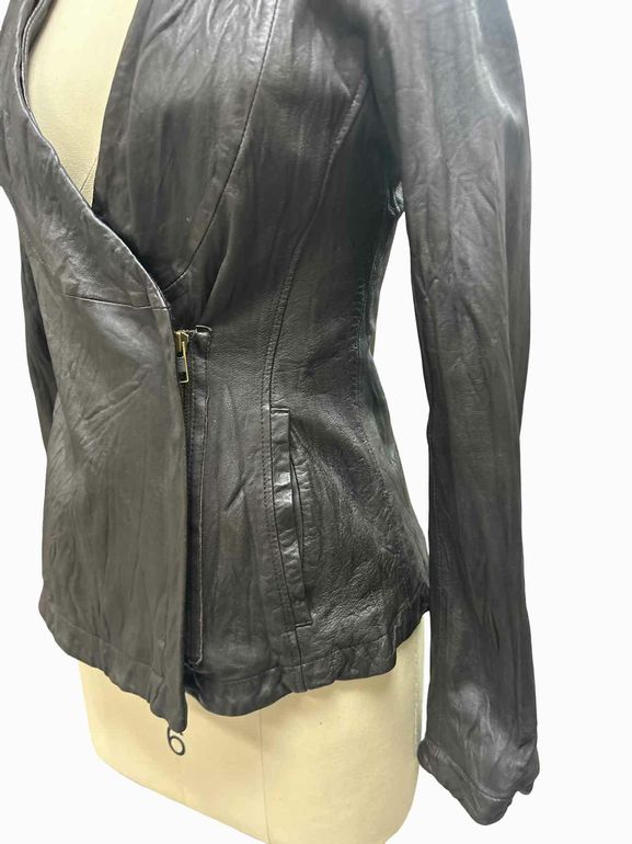 ANTHROPOLOGIE BURNING TORCH LEATHER DISTRESSED JACKET  SIZE: XS