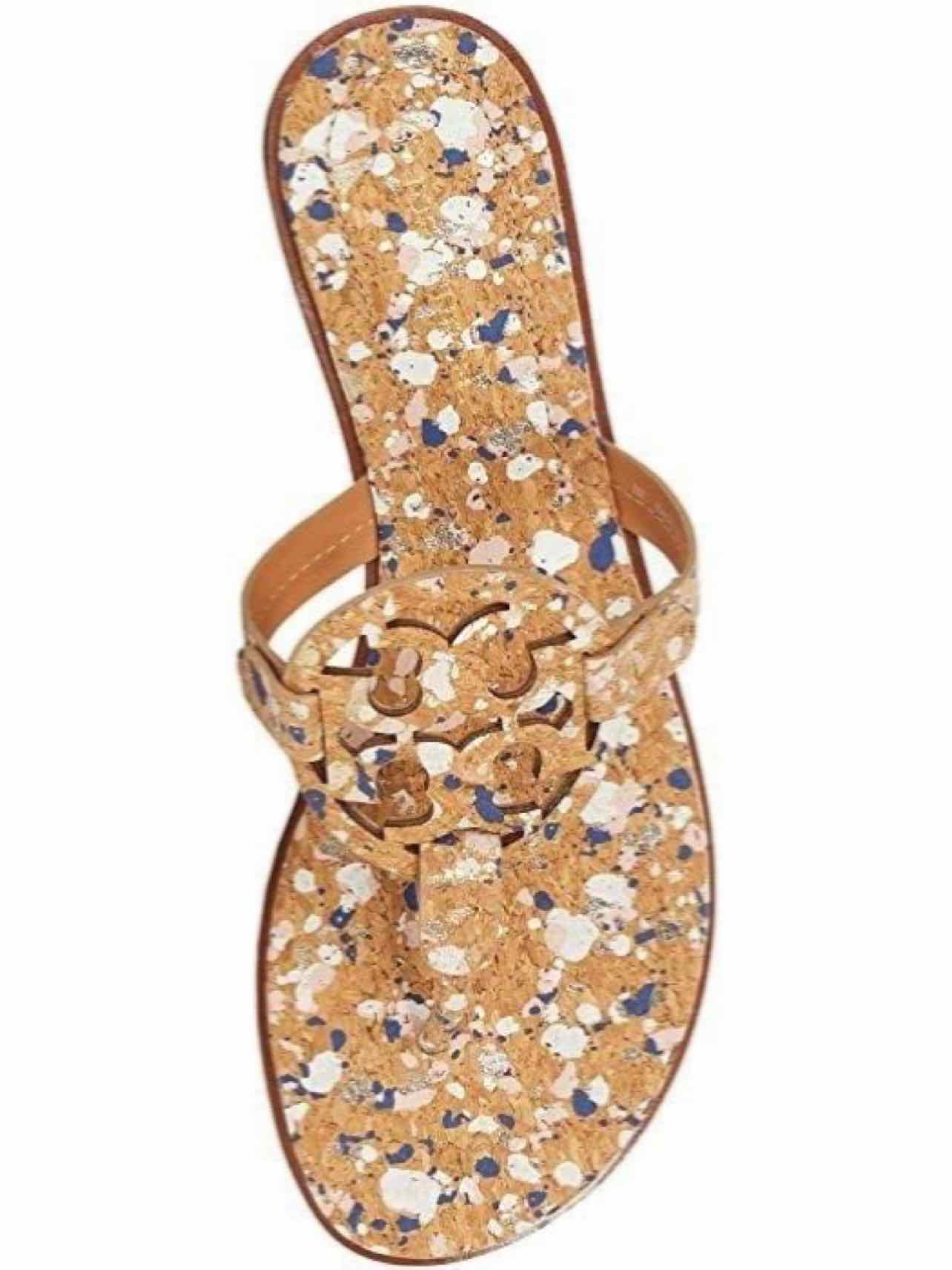TORY BURCH SLEATHER CORK MILLER SANDAL SIZE: 8.5