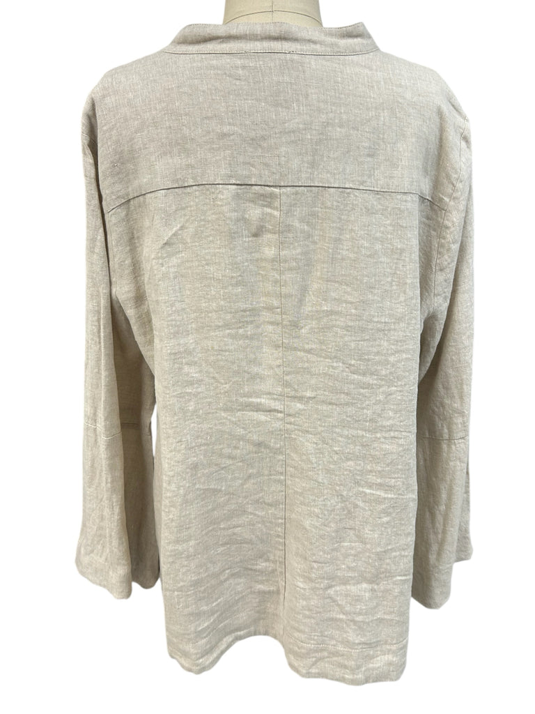 TUCKERNUCK NATURAL LINEN TATUM POPOVER TOP SIZE 2XL