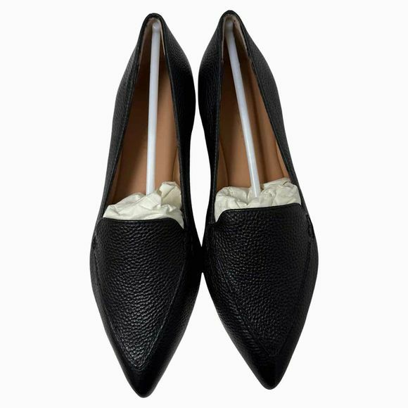 M.GEMI NIB! THE GIA BLACK FLATS IN TUMBLED LEATHER SIZE 35.5