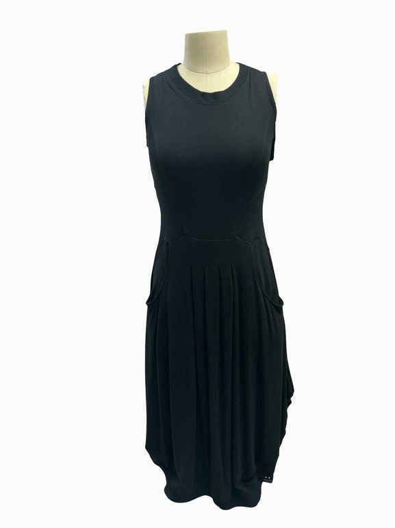 RINA ZIN ISRAEL VISCOSE STRETCHY SLEEVELESS LAGENLOOK JERSEY DRESS SIZE: 0