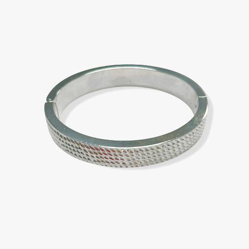 WHITE GOLD 14K BONDED OVER RESIN HINGED CUFF BRACELET - WEARHOUSE  CONSIGNMENT