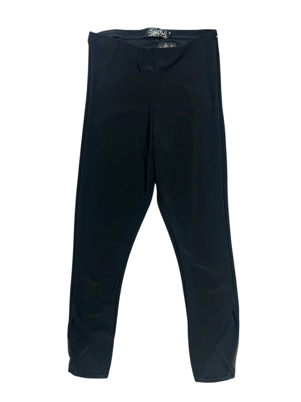 SYMPLI BLACK MESH INSET CROPPED SKINNY PANTS SIZE 6