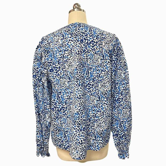 LILLY PULITZER NWT! COULTER LONG SLEEVE COTTON BLUES TOP SIZE L