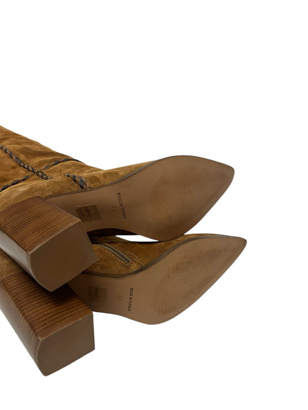 FREE PEOPLE WHIPSTITCH RILEY TALL BOOT BROWN SUEDE SIZE 41