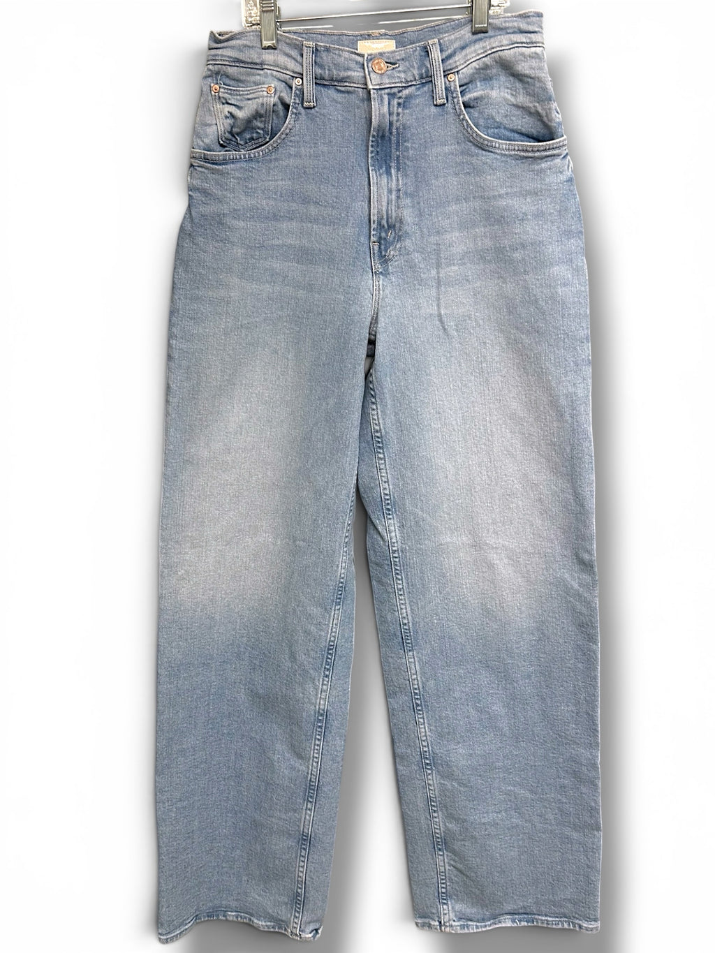 MOTHER HIGH WAISTED SPINNER ZIP HEEL NORWAY DUDE WASH JEANS SIZE 27