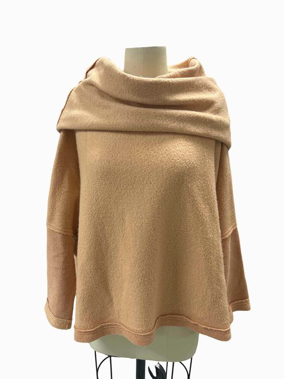 FREE PEOPLE HUNTINGTON OVERSIZED COWL NECK PULLOVER SIZE: XS