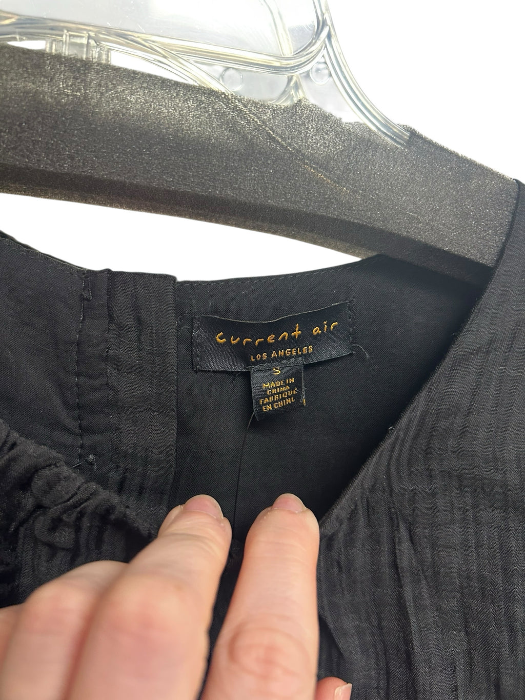 NWT ANTHROPOLOGIE CURRENT AIR BISHOP SLEEVE SEQUIN FRINGE BACK TOP SIZE S