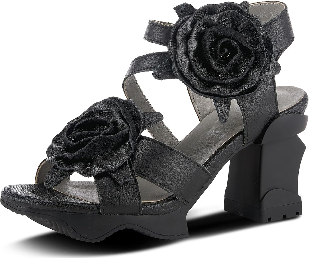 L'ARTISTE SPRING STEP L'ARTISTE SHELLY FLORAL LEATHER PLATFORM HEEL SIZE: 39