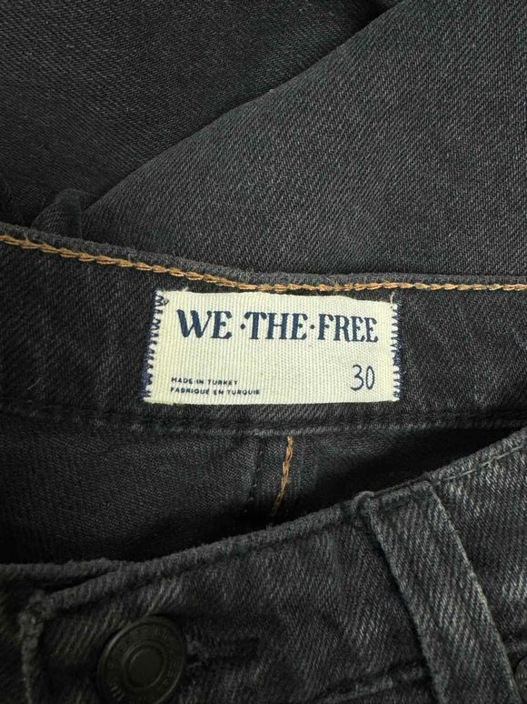 FREE PEOPLE WE THE FREE TINSLEY BAGGY HIGH RISE JEAN IN BLOWOUT BLACK SIZE 30