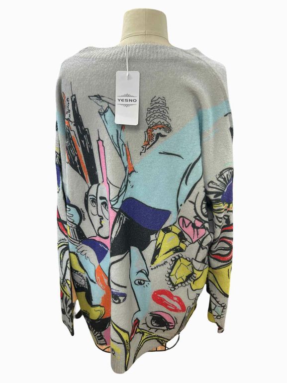 YESNO NWT LAGENLOOK POP ART TUNIC SIZE: 3XL