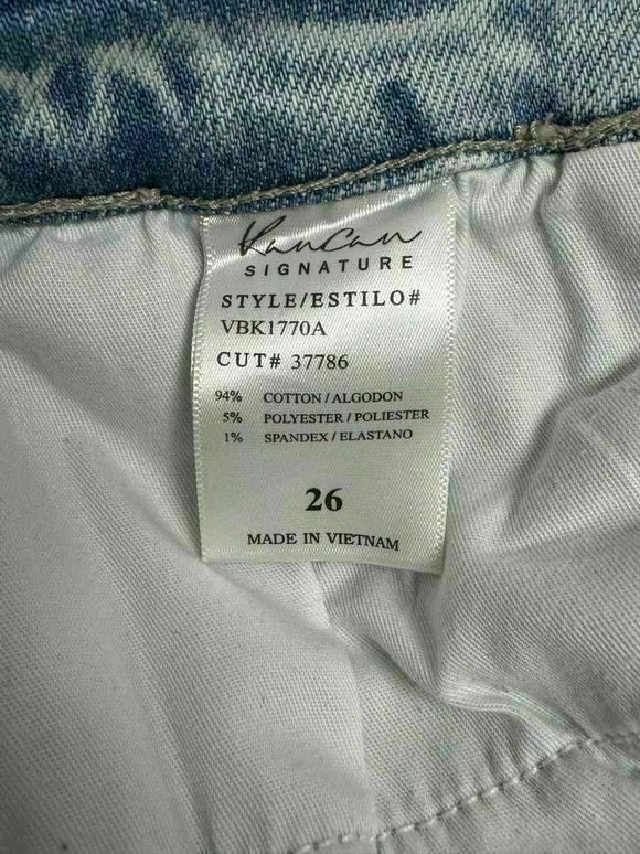 KANCAN MID RISE ANKLE SKINNY ULTRA DISTRESSED DENIM JEANS SIZE 26