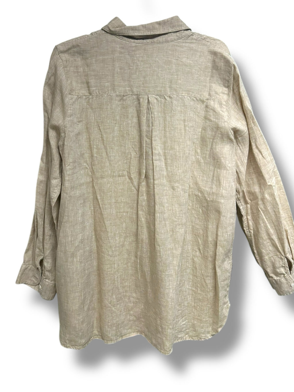 JMCLAUGHLIN BRITT 100% LINEN BUTTON DOWN TAN LIGHTWEIGHT SHIRT SIZE XXL