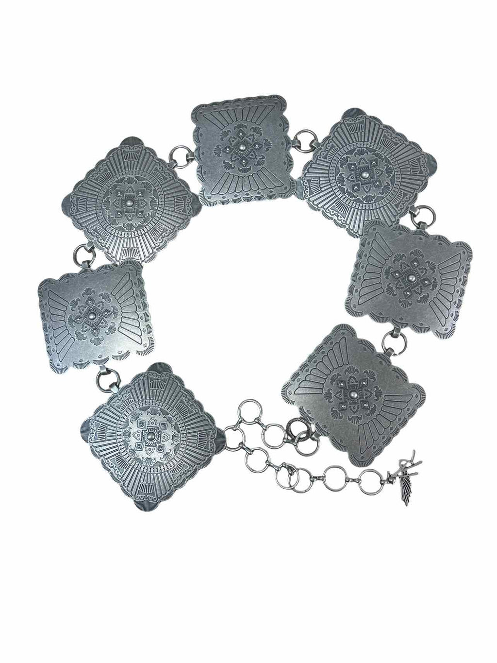 RANCH ANGEL CONCHO LINK EMBOSSED WESTERN CHAIN BELT