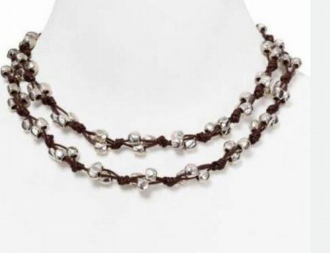 UNO DE 50 THORNED HEART LEATHER CORD KNOTTED NECKLACE
