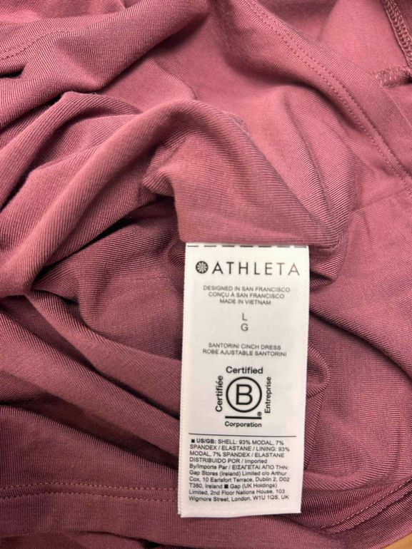 ATHLETA SANTORINI CINCH DRESS IN TAWNY ROSE SIZE: L