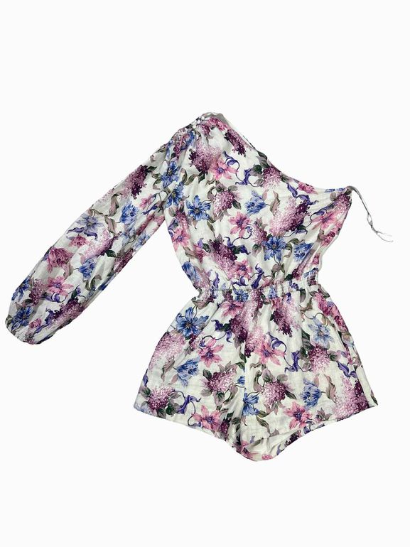 CAMI SCOUT ROMPER CLEMATIS FLORAL LINEN SIZE: S