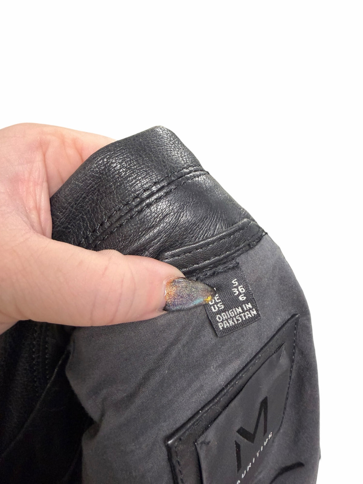 ANTHROPOLOGIE MAURITIUS CHRISTY LEATHER MOTO JACKET BLACK STAR SIZE 6