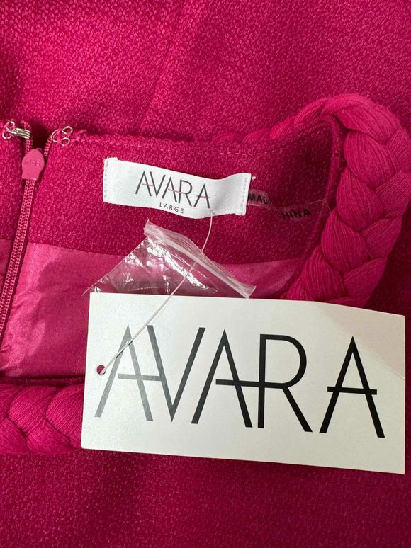 AVARA NWT! DOTTY SHIFT HOT PINK DRESS SIZE L