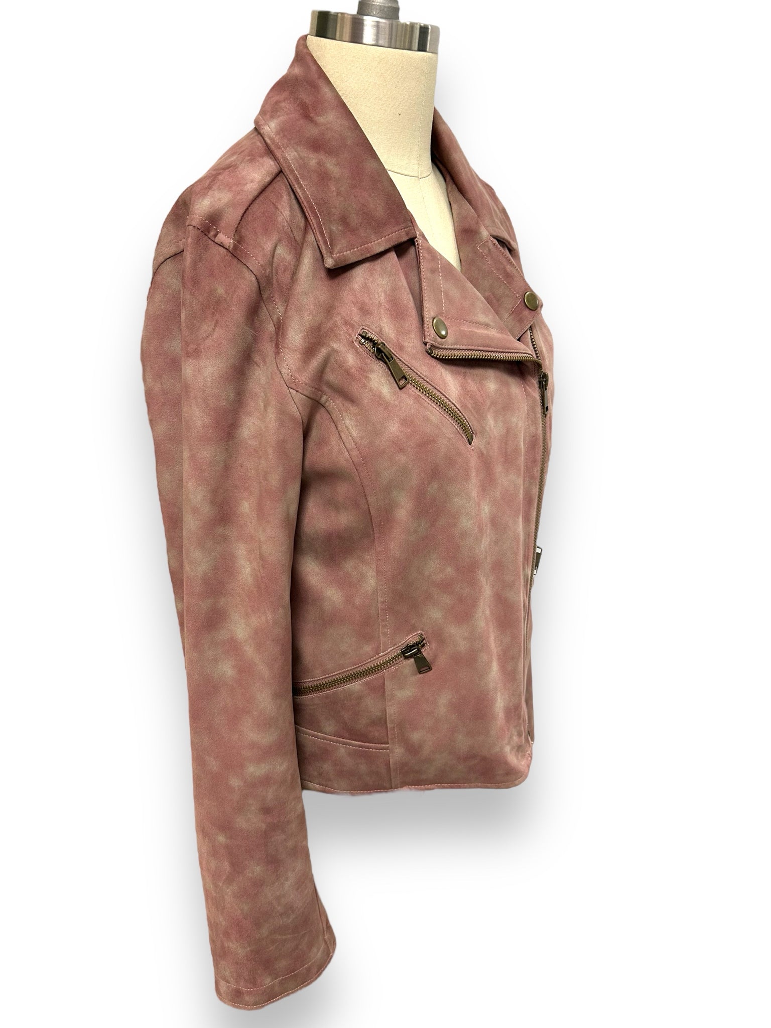 ANTHROPOLOGIE LUCY TIE DYE MOTO JACKET PINK SIZE SMALL