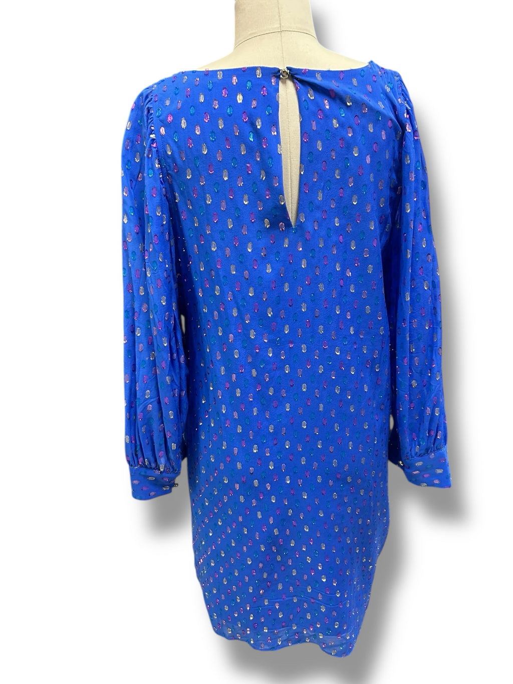 LILLY PULITZER MAISEL ALL SILK DRESS MOROCCAN BLUE SHIFT SIZE 10