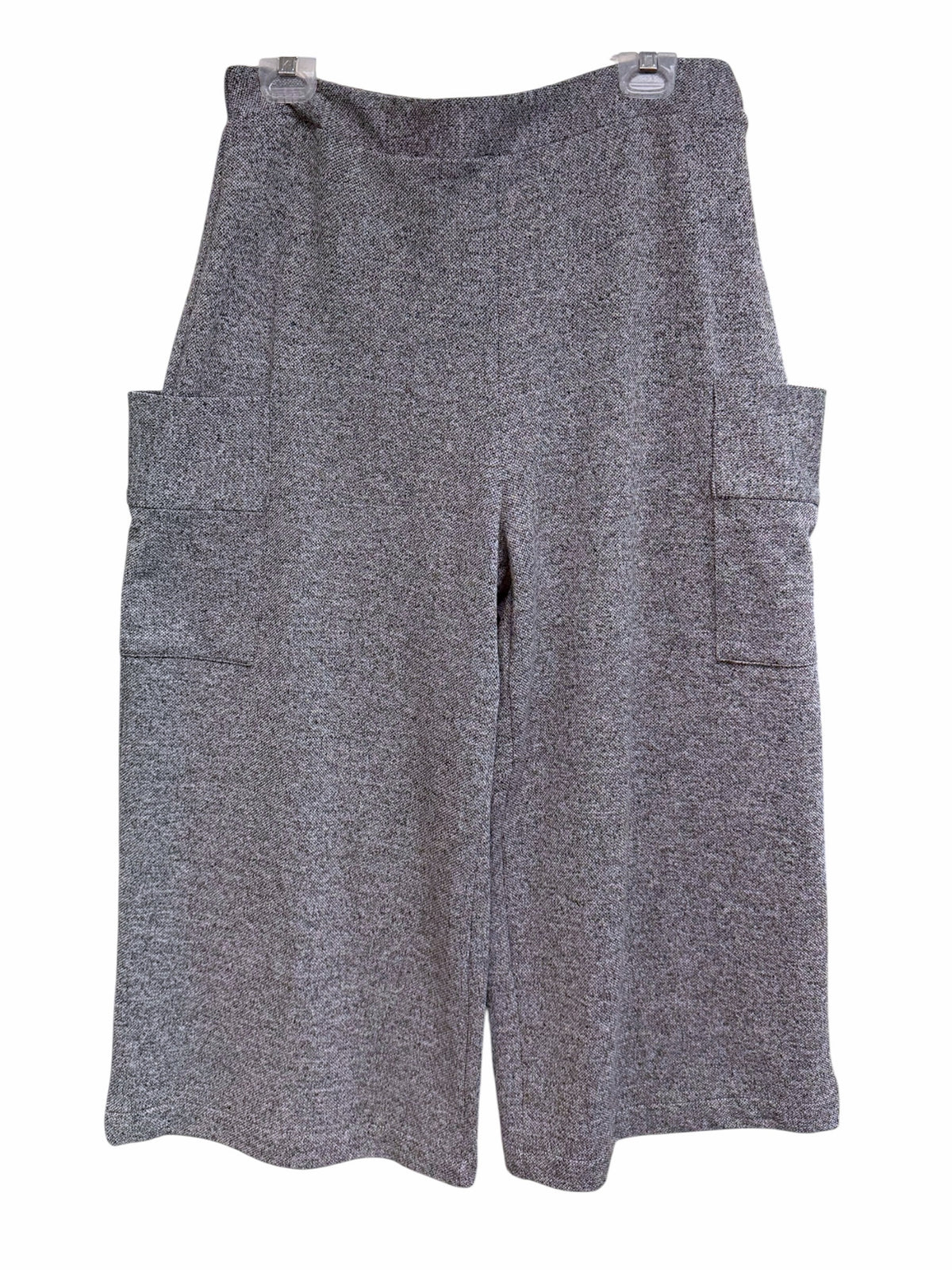 NWT KOZAN ART TO WEAR SADIE CROP WIDE LEG GRAY PANTS SIZE MEDIUM