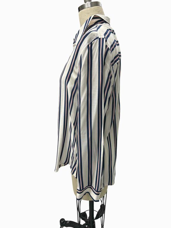 L'AGENCE  HOLLY MULTI-STRIPE BLOUSE SIZE: L