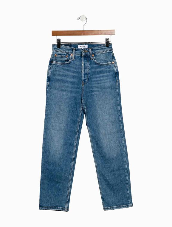RE/DONE NWT REDONE 90s HIGH RISE LOOSE DISTRESSED JEANS IN NATURAL SONORA SIZE: 26