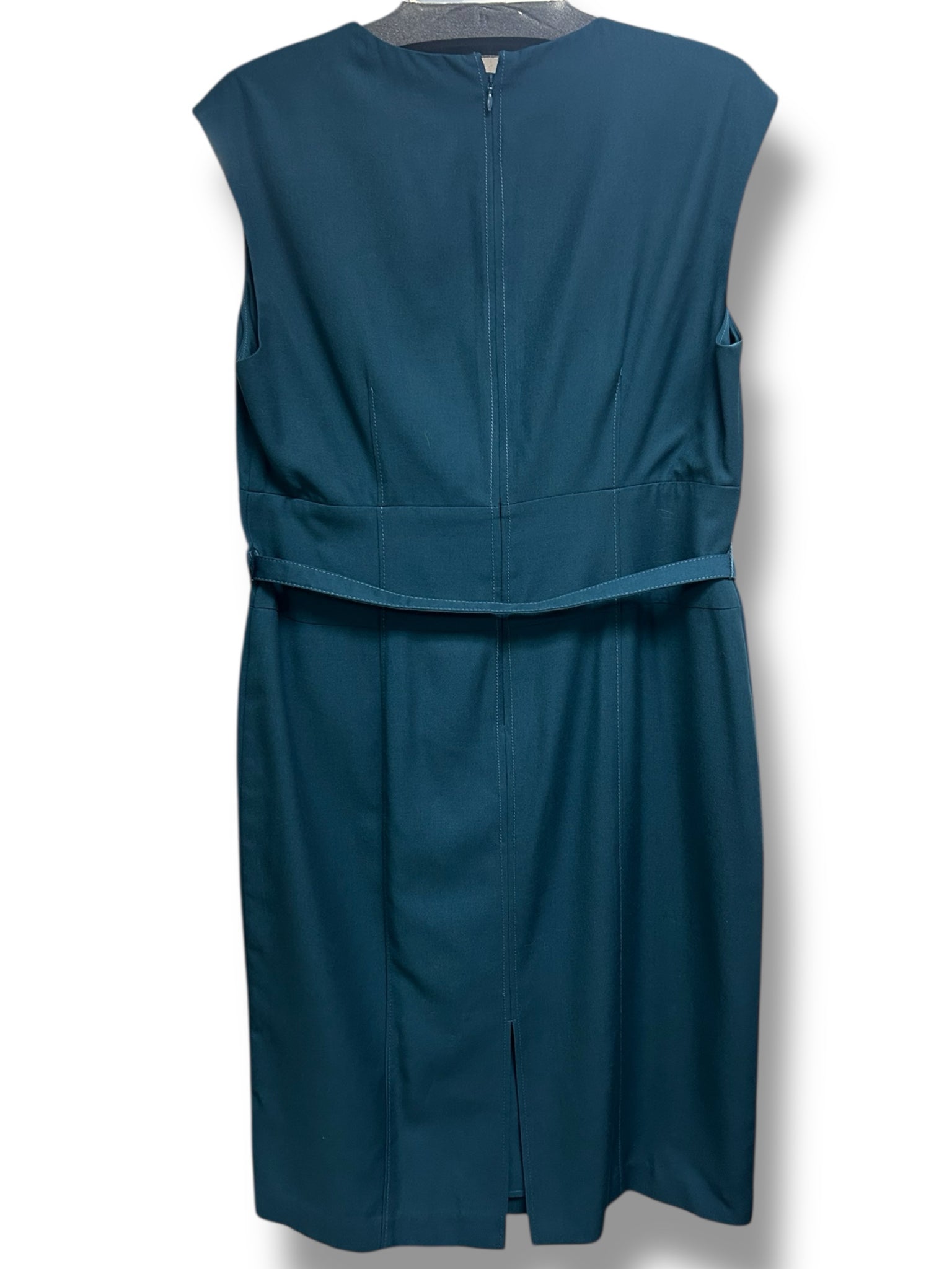 ANN TAYLOR SHEATH BELTED SUIT DRESS & BLAZER SET IN OMINOUS TEAL SIZE 12