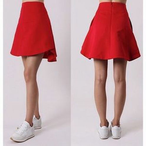 CARVEN RED FLARE ALINE SKIRT ESPELETTE SIZE 38