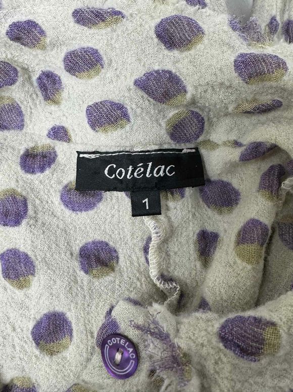 COTELAC GAUZY POLKADOT PURPLE SHIRT SIZE S