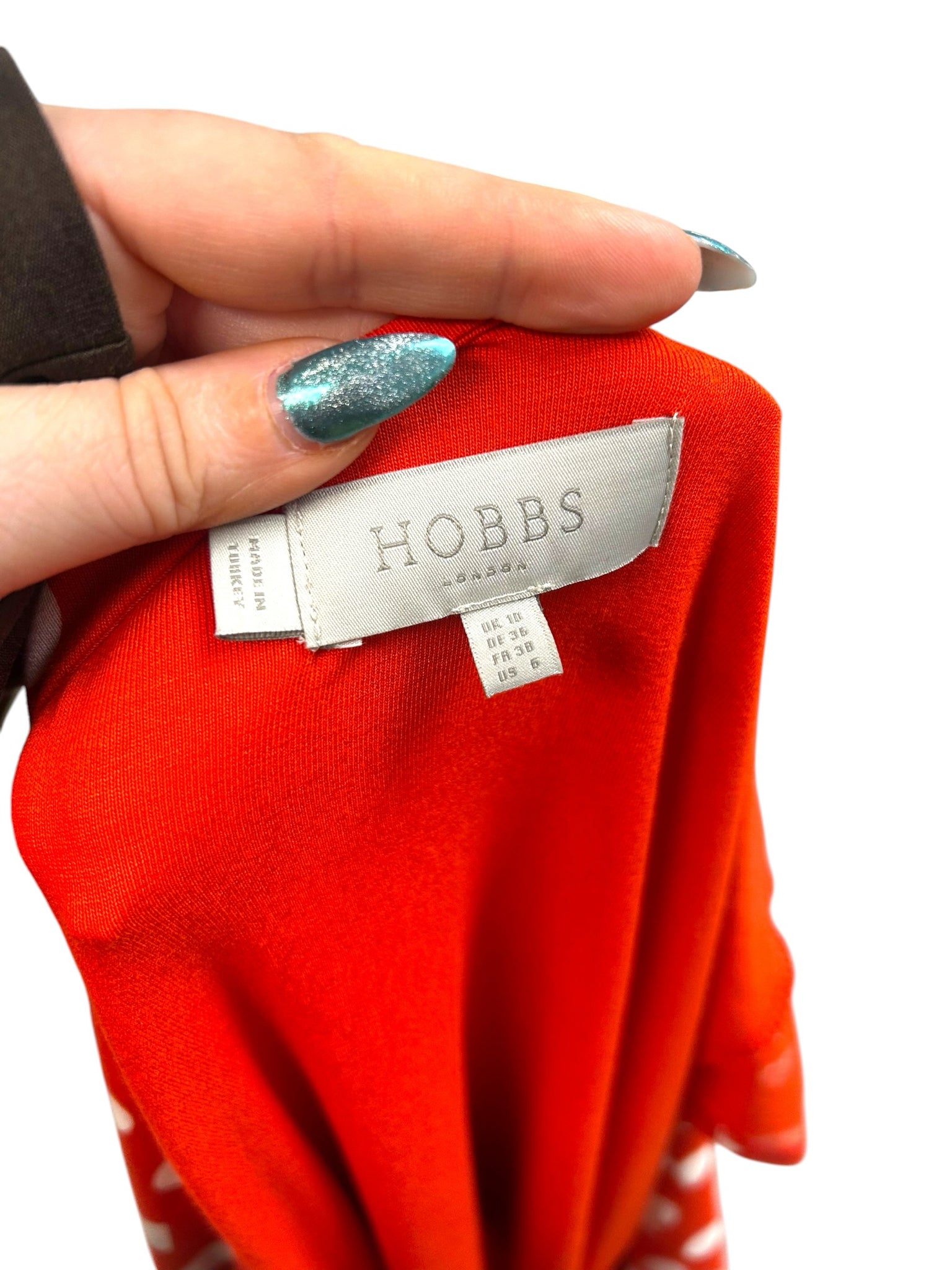HOBBS SALLY RED POLKA DOT JERSEY WRAP FRONT DRESS SIZE US 6