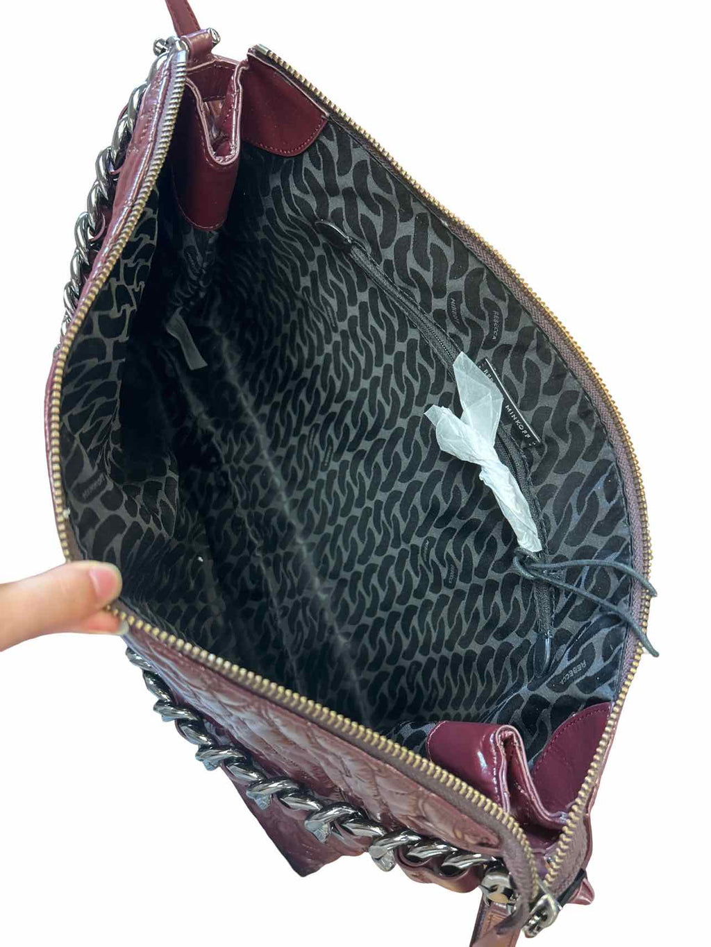 REBECCA MINKOFF NWT EDIE CHAIN QUILT ZIP SHOULDER BAG