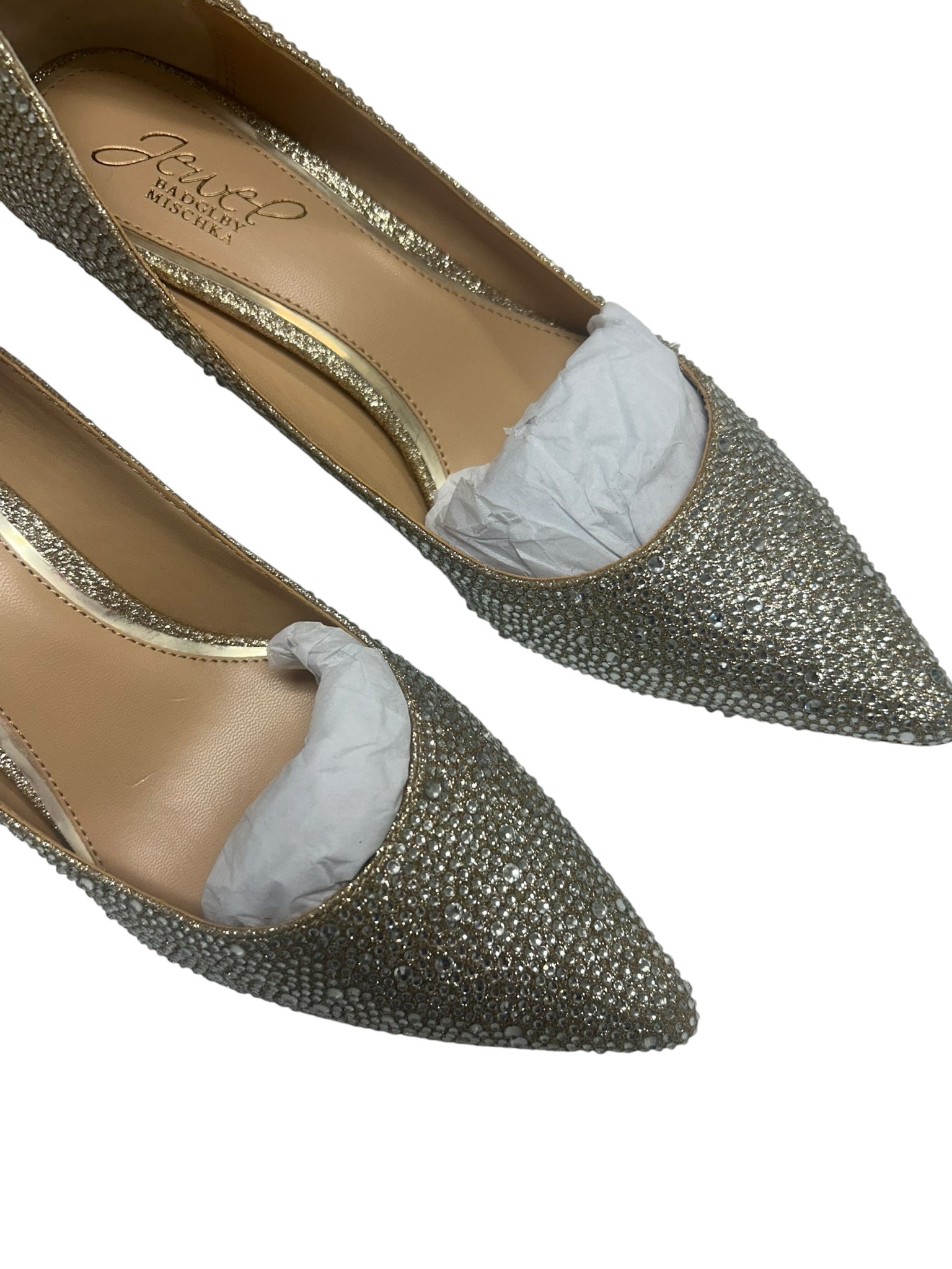 NEW IN BOX BADGLEY MISCHKA FRENCHIE RHINESTONE KITTEN HEEL SIZE 7.5