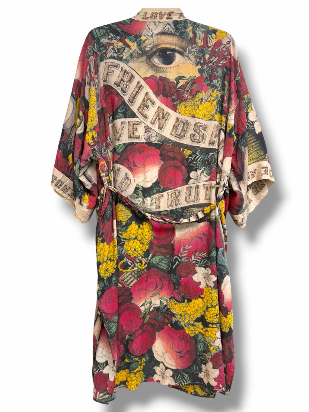 MARKET OF STARS FRIENDSHIP LOVE & TRUTH BAMBOO DUSTER KIMONO ONE SIZE