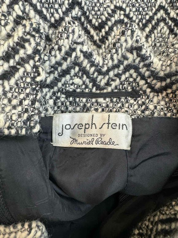 JOSEPH STEIN VINTAGE MURIEL READE WOOL BLACK/BEIGE SKIRT SIZE S