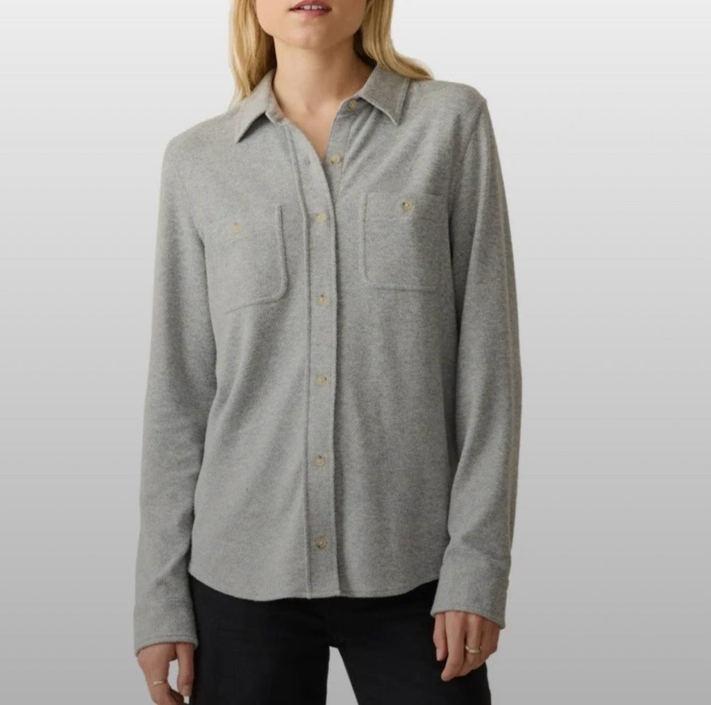 NWT WOMEN'S FAHERTY LEGEND LIGHT GRAY SWEATER SHIRT SIZE XXL