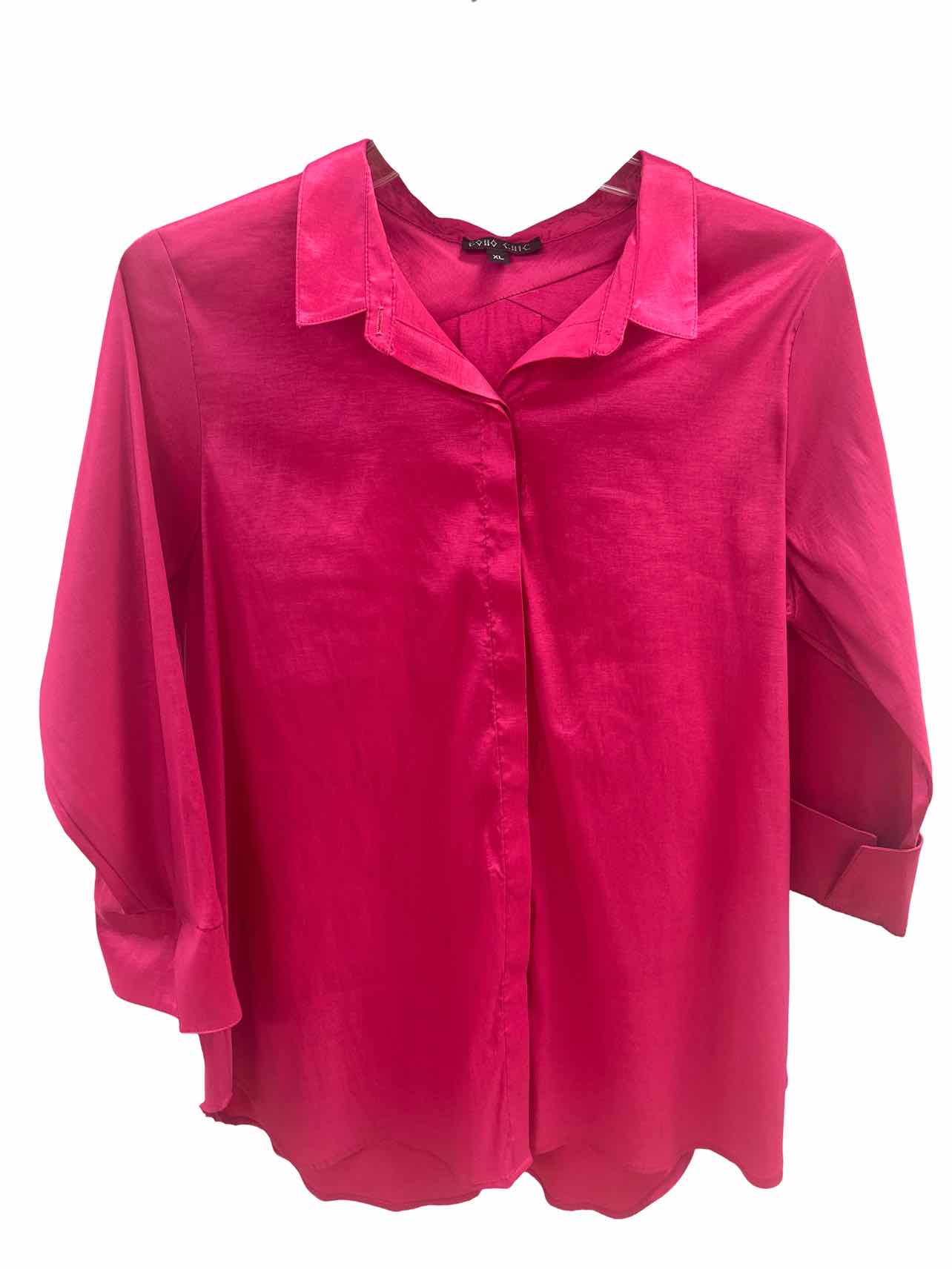 BOHO CHIC SATIN BUTTON DOWN SIZE: XL