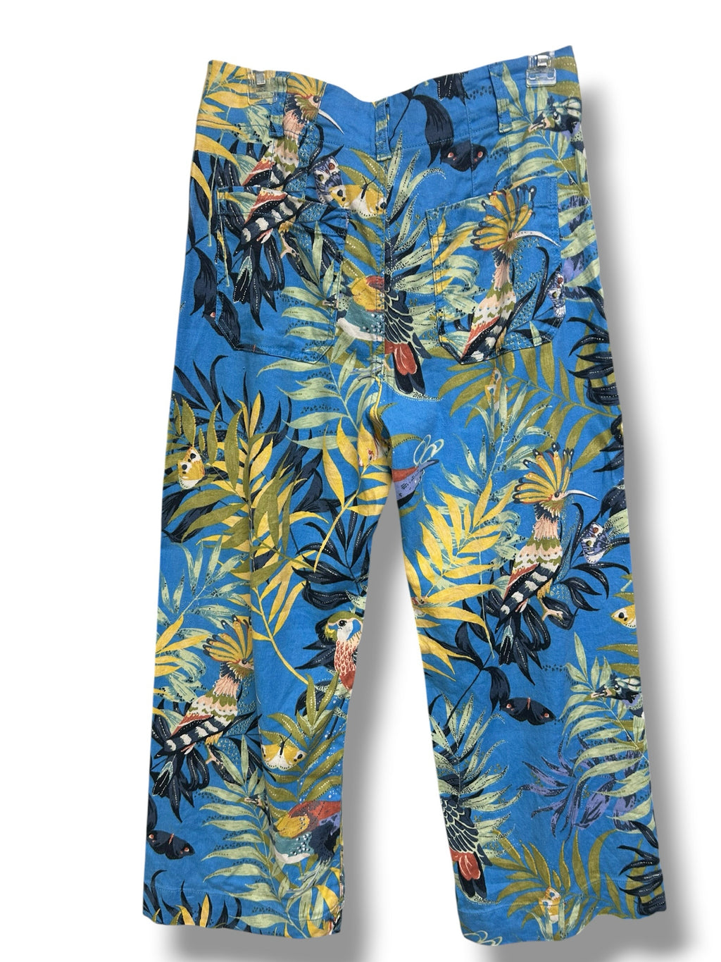 ANTHROPOLOGIE MAEVE THE COLETTE CROPPED PARROT WIDE LEG PANTS SIZE 6