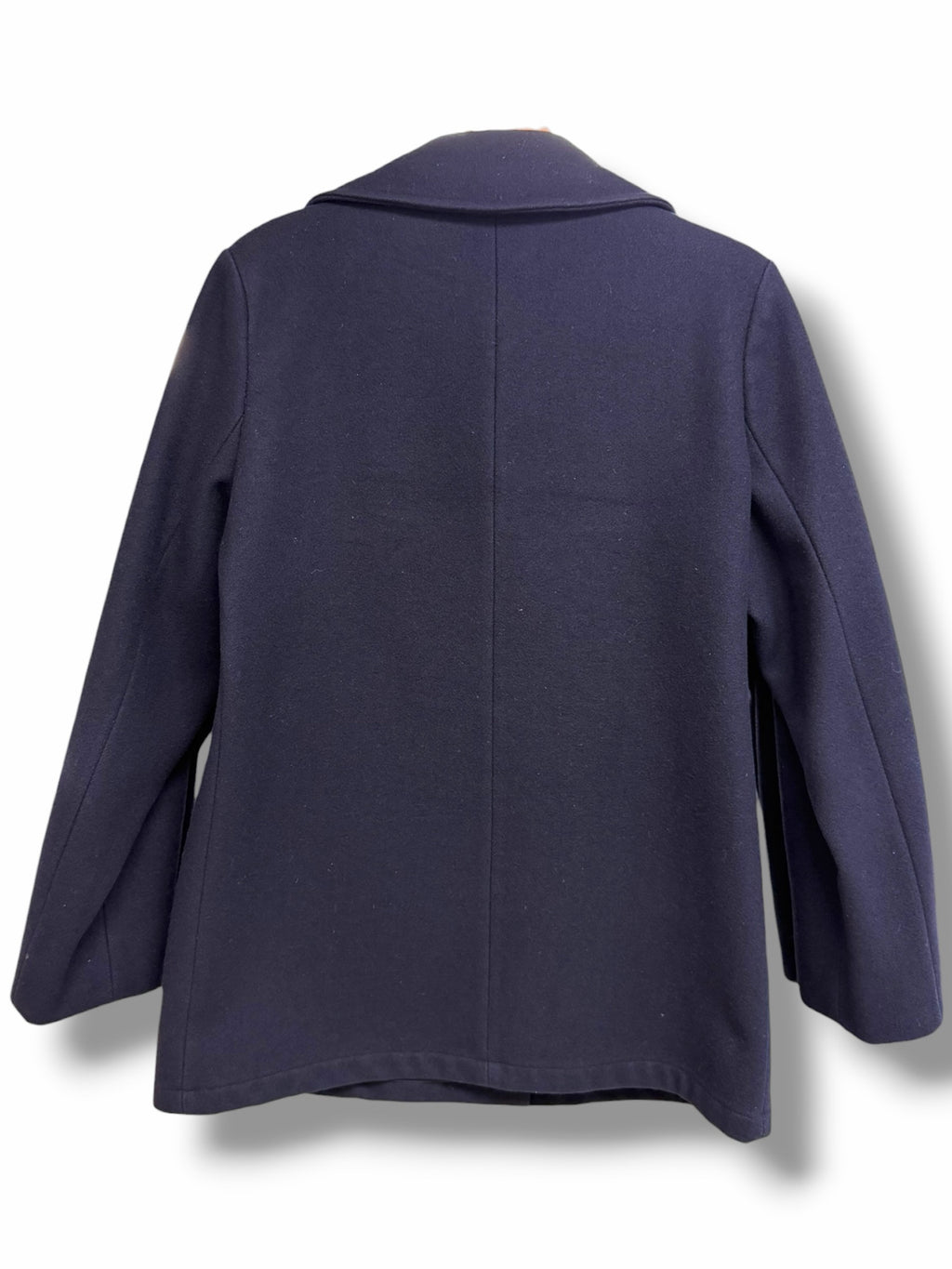 LANDS END VINTAGE NAVY BLUE  VIRGIN WOOL PEACOAT SIZE 12