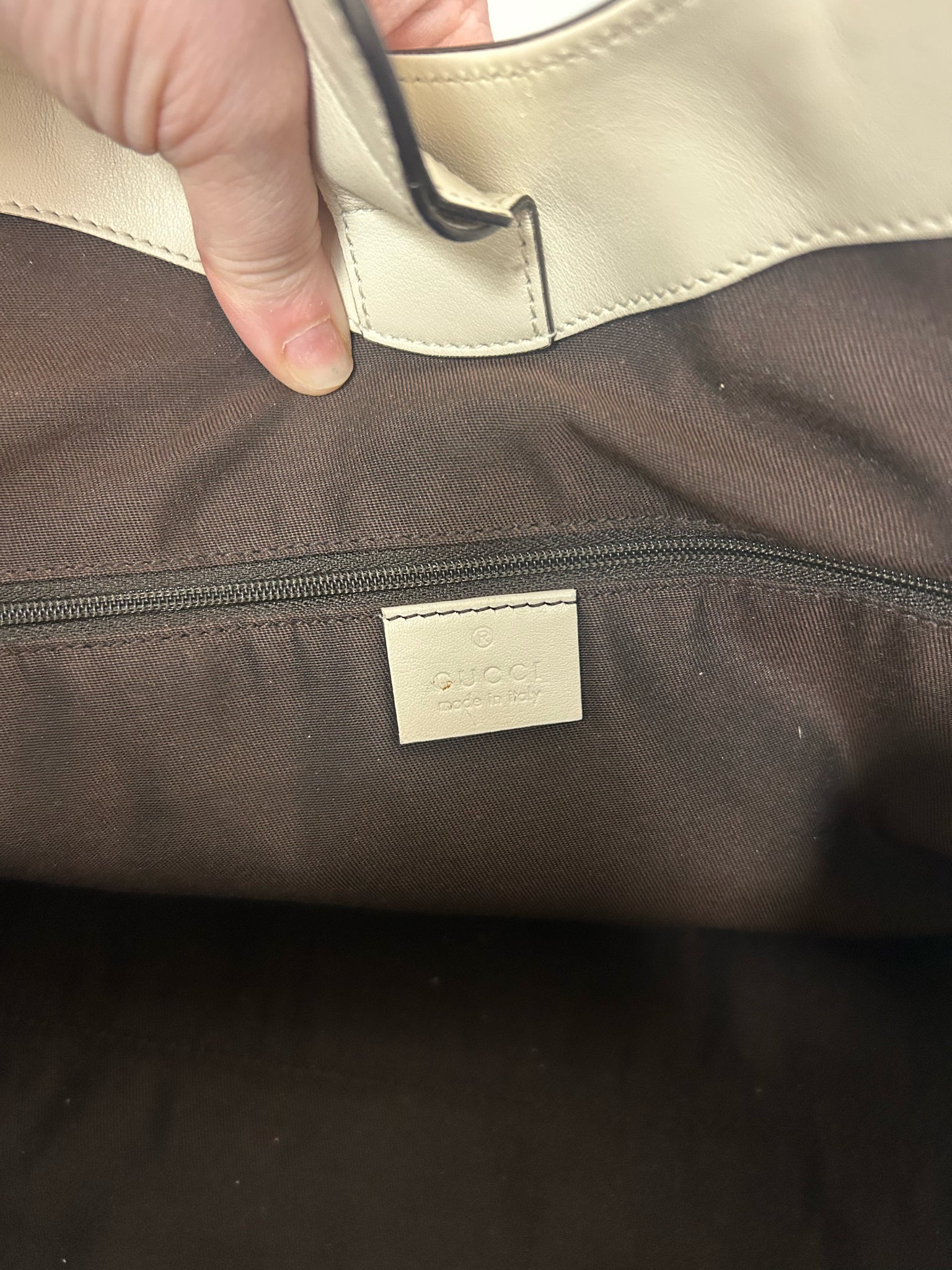 GUCCI GG CANVAS TOTE DOUBLE SHOULDER STRAP TAN CREAM