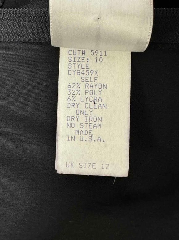 TADASHI PLEATED LAYERED TAFFETA VNECK BLACK TOP SZ 10