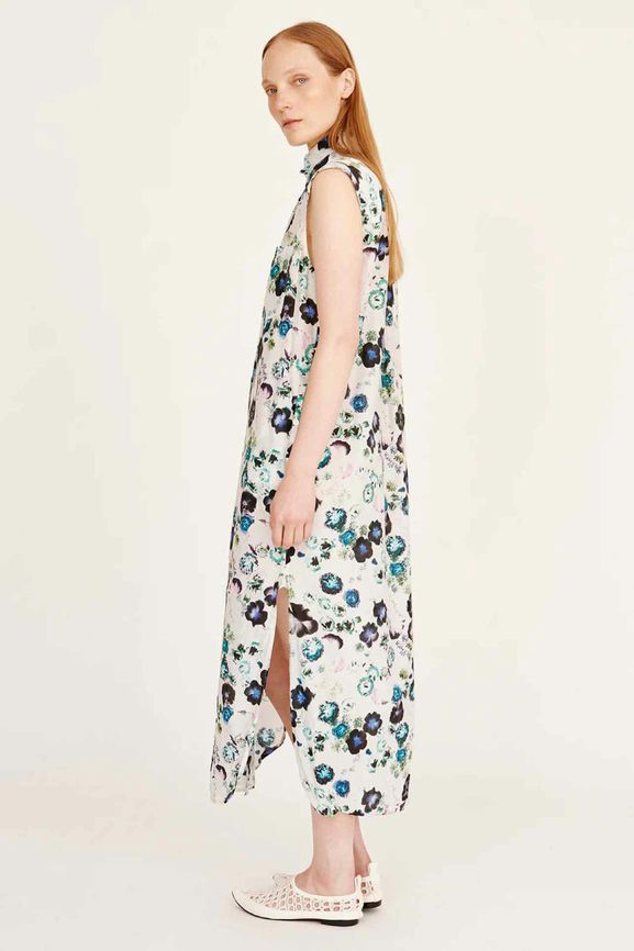 RAQUEL ALLEGRA HIGHLAD DRESS IN WHITE FLORAL SIZE: 00