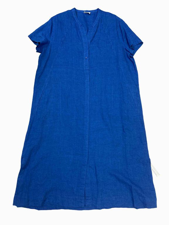 POETRY BUTTON THROUGH LINEN MAXI DRESS SIZE: 2X