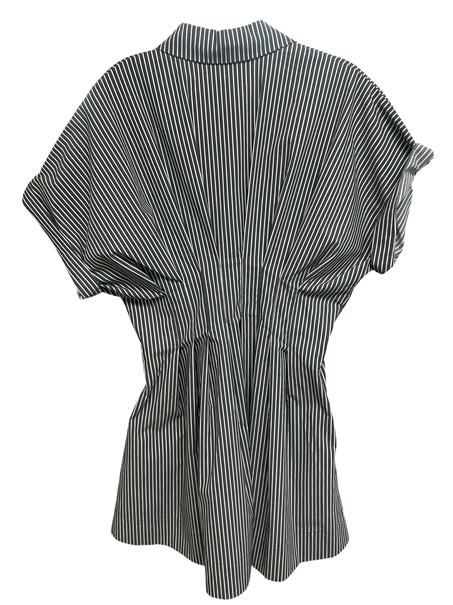ANTHROPOLOGIE EXQUISE TOBIE MINI SHIRT DRESS GRAY STRIPED SIZE MEDIUM